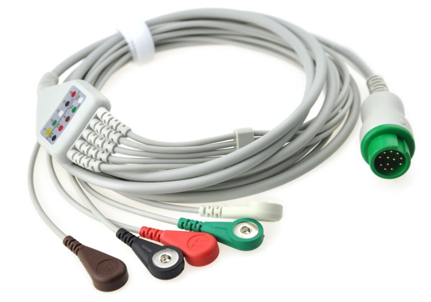 Cable paciente ECG de 5 latiguillos para monitor Minday, EDAN, Philips, HP.